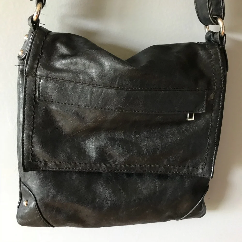 Faux leather satchel